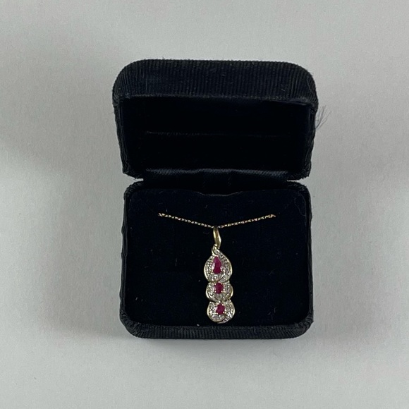 14k Gold Ruby Necklace - Picture 2 of 8